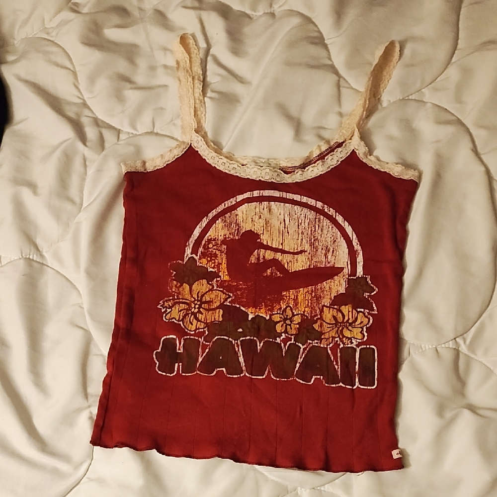 Old Navy Red Top with Lace Detail